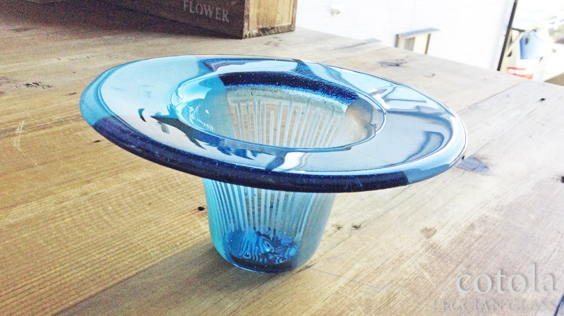 フラワーベース　Tomoeさんガラスフュージング作品｜岐阜cotola｜レチアンガラス資格認定講座