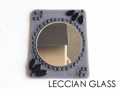 ハンドミラー　Tomoeさんガラスフュージング作品｜岐阜cotola｜レチアンガラス資格認定講座