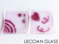 スクエア・プレート8cm　Tomoeさんガラスフュージング作品｜岐阜cotola｜レチアンガラス資格認定講座