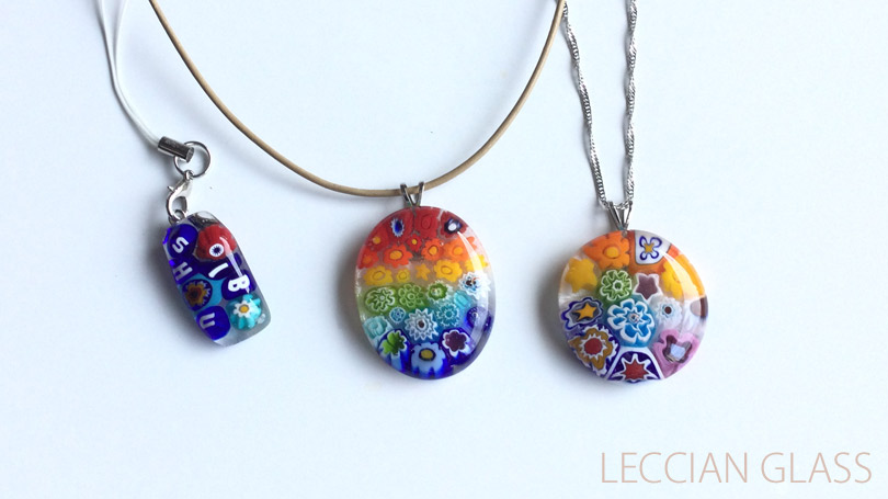 Shibuさんガラスフュージング作品｜ヴェネチアン・アクセサリー｜岐阜cotolaレチアンガラス資格認定講座