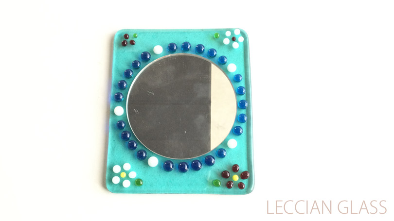 Shibuさんガラスフュージング作品｜ハンド・ミラー｜岐阜cotolaレチアンガラス資格認定講座